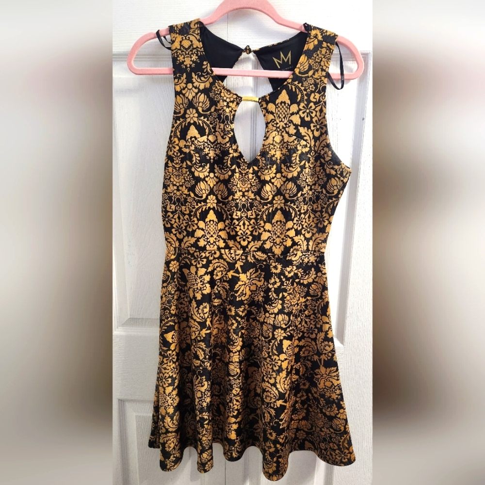 Nicki Minaj Black and Matte Gold Dress